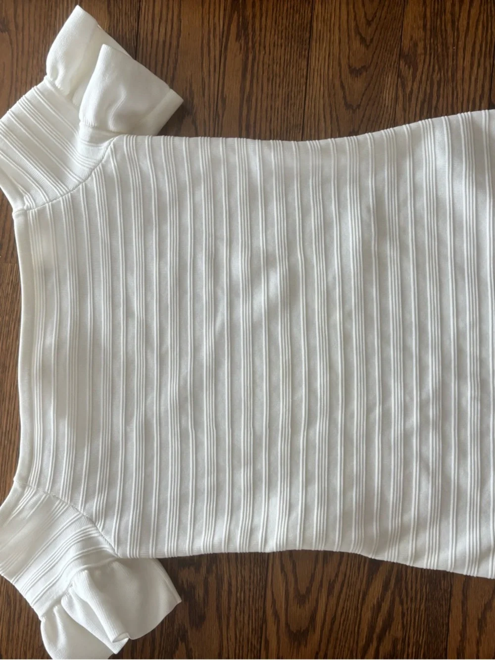 Ted Baker Textured White Ribbed Top - Picture 5 of 8